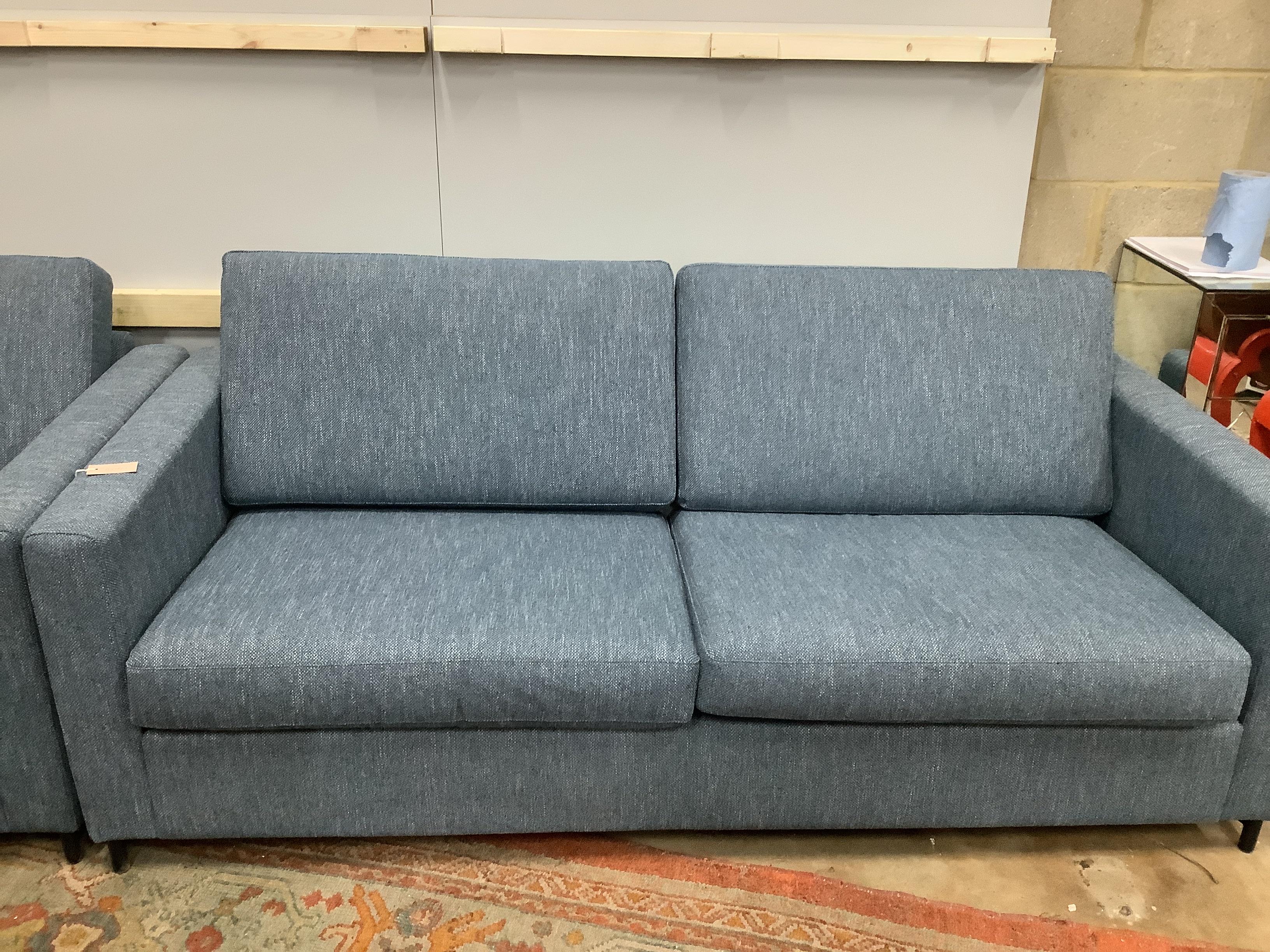 A pair of Sits Scandinavian design sofas, Eton model, width 192cm, depth 84cm, height 80cm